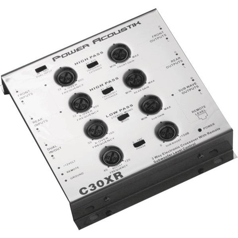 POWER ACOUSTIK C-30XR 3-Way Electronic Crossover with Remote Dash-Mount Bass Knob Control