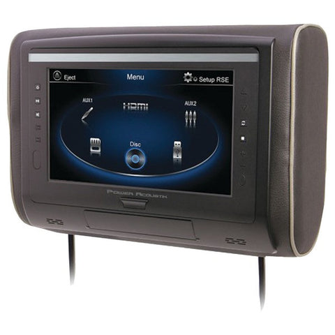 POWER ACOUSTIK H-94 9" LCD Universal Headrest with IR & FM Transmitters & 3 Interchangeable Skins (Monitor only)