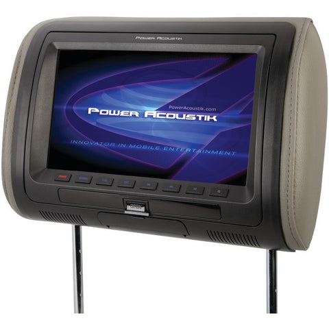 POWER ACOUSTIK HDVD-71HD 7" Universal Headrest Monitor with IR & FM Transmitters, MHL(R) MobileLink & 3 Interchangeable Skins (With DVD Player)