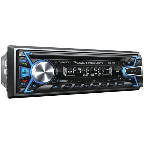 POWER ACOUSTIK PCD-51B Single-DIN In-Dash CD-MP3 AM-FM Receiver with USB Playback (With Bluetooth(R))