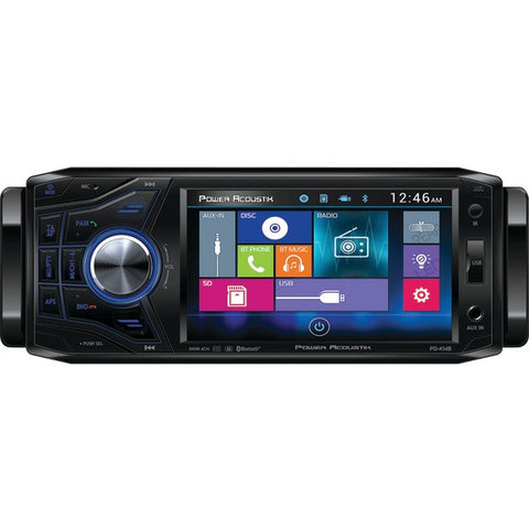 POWER ACOUSTIK PD-454B 4.5" Single-DIN In-Dash Oversized & Detachable LCD Touchscreen DVD Receiver with Bluetooth(R)