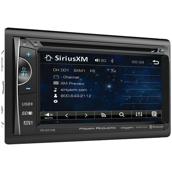 POWER ACOUSTIK PD-621XB 6.2" Incite Double-DIN In-Dash LCD Touchscreen DVD Receiver with Bluetooth(R) & SiriusXM(R) Ready