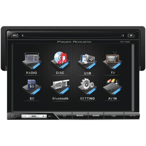 POWER ACOUSTIK PD-710 7" Single-DIN In-Dash LCD Touchscreen DVD Receiver (Without Bluetooth(R))