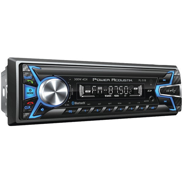 POWER ACOUSTIK PL-51B Single-DIN In-Dash Digital Audio Receiver (Bluetooth(R), Detachable Face)