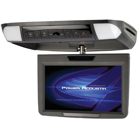 POWER ACOUSTIK PMD-90 9" Ceiling-Mount Swivel DVD Entertainment System with IR & FM Transmitters & 3 Interchangeable Skins