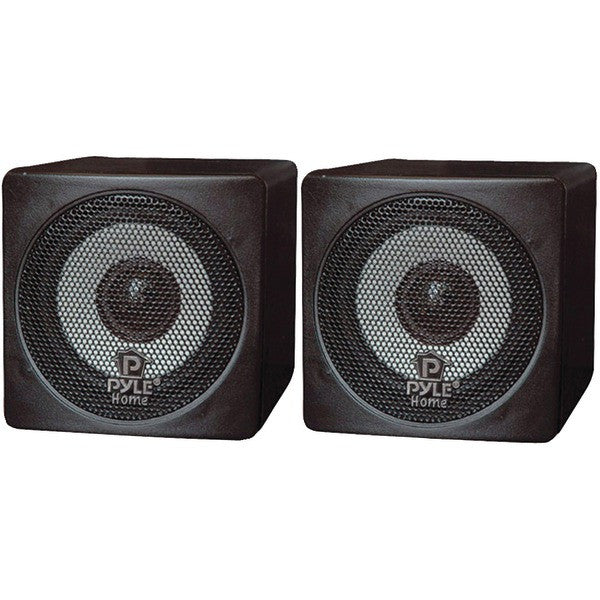 PYLE HOME PCB3BK 3" 100-Watt Mini-Cube Bookshelf Speakers (Black)