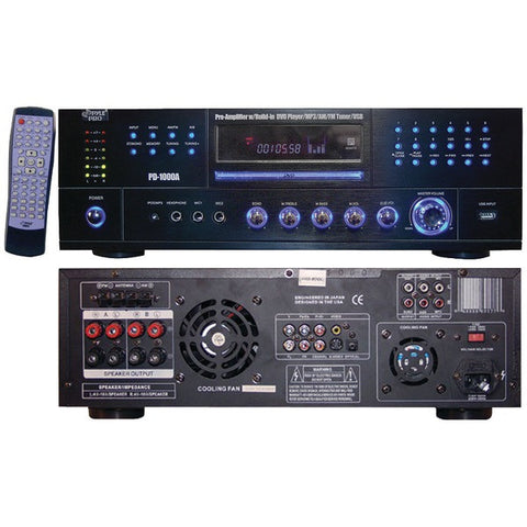 PYLE HOME PD1000A 1,000-Watt AM-FM Receiver with Built-in DVD Player