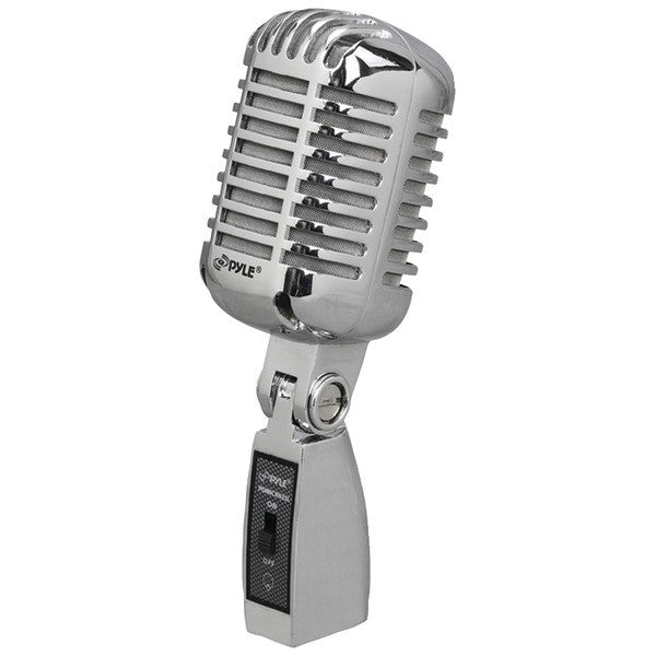 PYLE PRO PDMICR42SL Classic Retro Vintage-Style Dynamic Vocal Microphone (Silver)