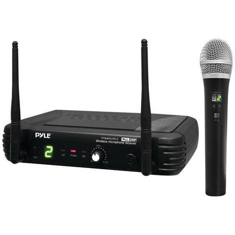 PYLE PRO PDWM1902 Premier Series Professional UHF Wireless Handheld Microphone System with Selectable Frequencies