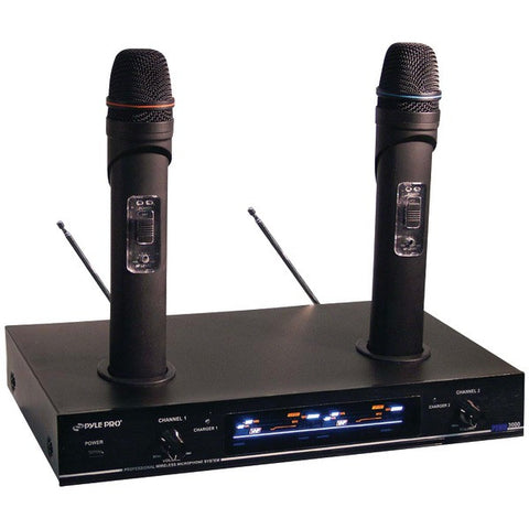 PYLE PRO PDWM3000 Dual VHF Rechargeable Wireless Microphone System