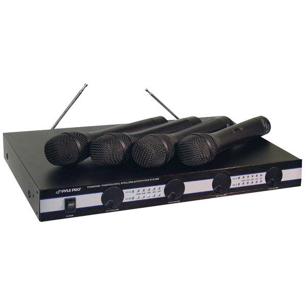 PYLE PRO PDWM5000 4-Microphone VHF Wireless Microphone System