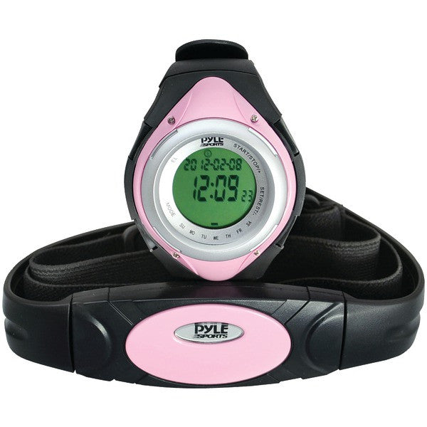 PYLE PRO PHRM38PN Heart Rate Monitor Watch with Minimum, Average & Maximum Heart Rate (Pink)