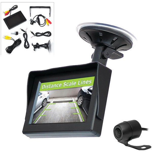 PYLE PRO PLCM44 4.3" LCD Monitor System & Backup Camera with Parking-Reverse Assist