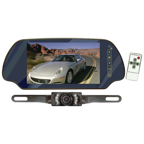 PYLE PRO PLCM7200 7" LCD Mirror Monitor-Backup Night Vision Camera Kit (Without Bluetooth(R))