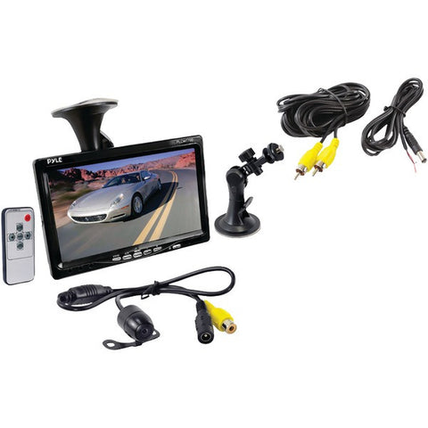 PYLE PRO PLCM7700 7" Window Suction-Mount LCD Widescreen Monitor & Universal Mount Backup Color Camera with Distance-Scale Line