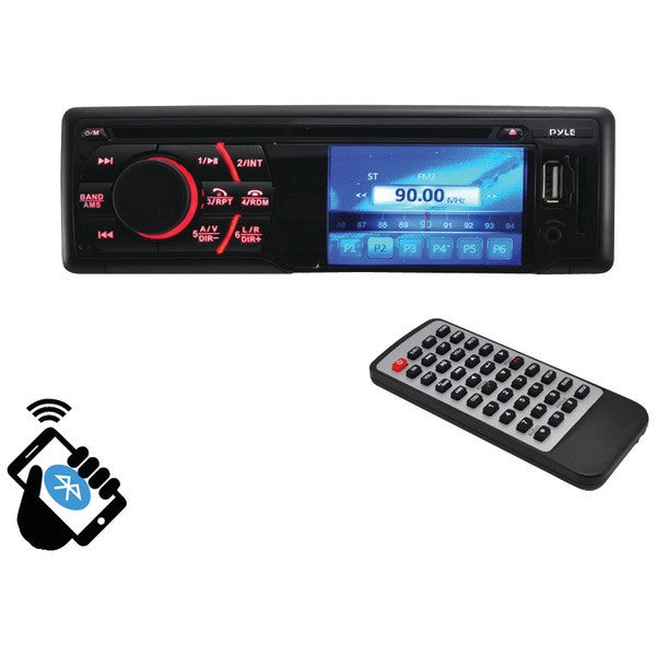 PYLE PRO PLD34MUB 3" Single-DIN In-Dash LCD Monitor DVD Receiver with Bluetooth(R) & USB-SD(TM) Card Inputs