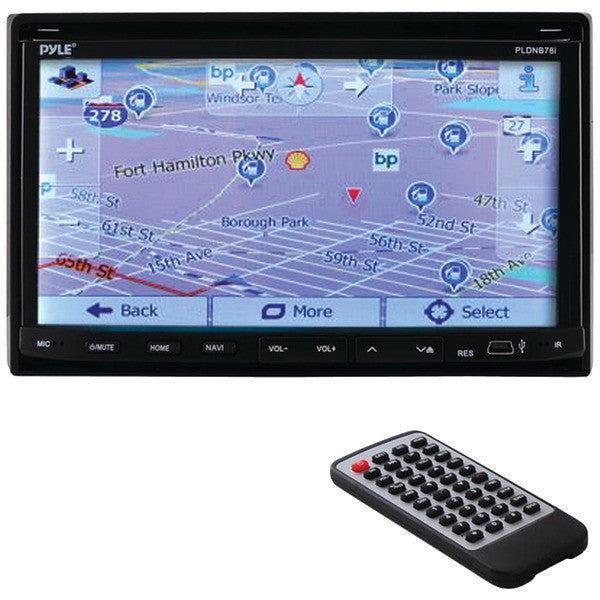 PYLE PRO PLDNB78I 7" Double-DIN In-Dash LCD Motorized Fold-down Touchscreen Navigation DVD Receiver with Bluetooth(R) & GPS