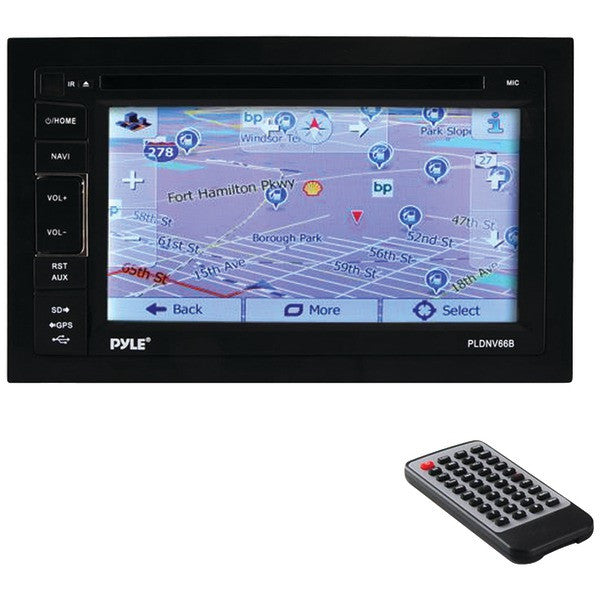 PYLE PRO PLDNV66B 6.5" Double-DIN In-Dash LCD Touchscreen Navigation DVD Receiver with Bluetooth(R) & GPS