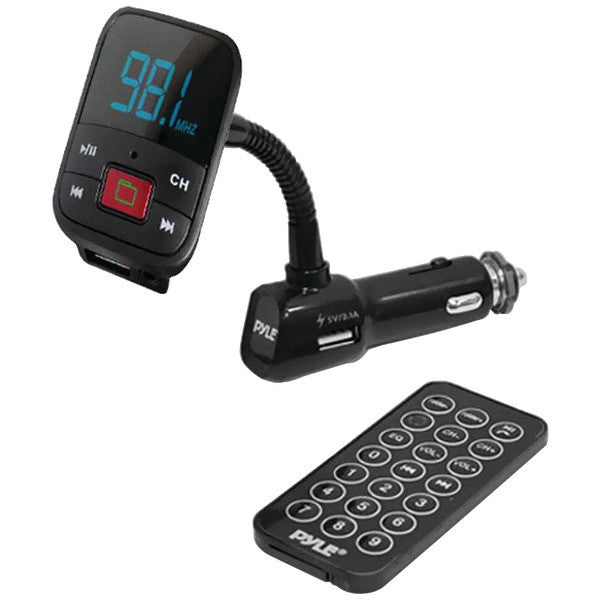 PYLE PRO PLMP5B2 FM Radio Transmitter with USB-microSD(TM) Card-MP3-WMA Compatibility & Auxiliary Input