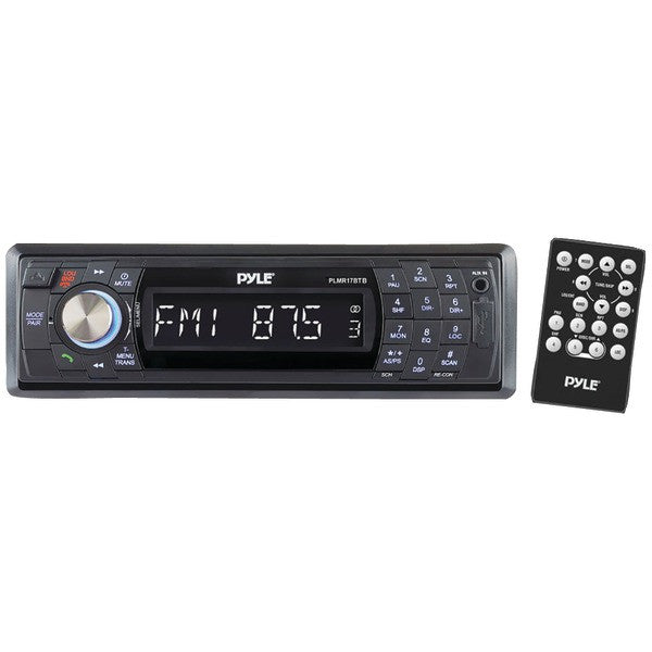 PYLE PRO PLMR17BTB Marine Single-DIN In-Dash Mechless AM-FM Receiver with Detachable Face & Bluetooth(R) (Black)