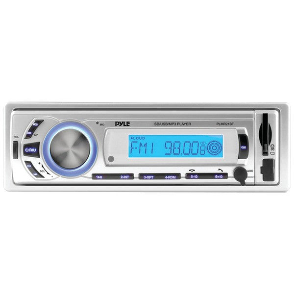 PYLE PRO PLMR21BT Marine Single-DIN In-Dash Mechless Marine AM-FM Receiver with Bluetooth(R)