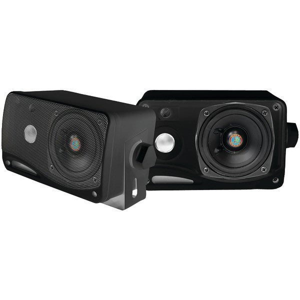 PYLE PRO PLMR24B Hydra Series 3.5" 200-Watt 3-Way Weatherproof Mini-Box Speaker System (Black)