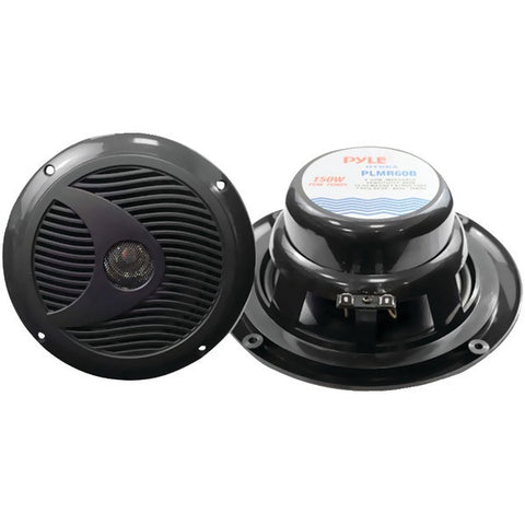 PYLE PRO PLMR60B Hydra Series 6.5" 150-Watt Dual-Cone Marine Speakers (Black)