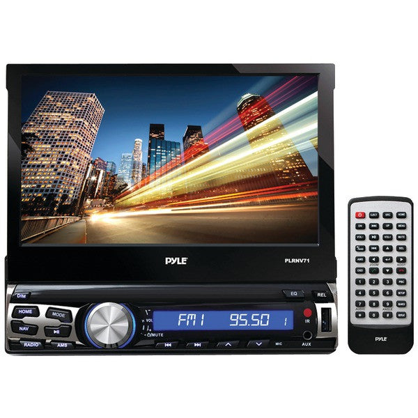 PYLE PRO PLRNV71 7" Single-DIN In-Dash Mechless LCD Motorized Touchscreen Navigation Receiver with Bluetooth(R) & GPS