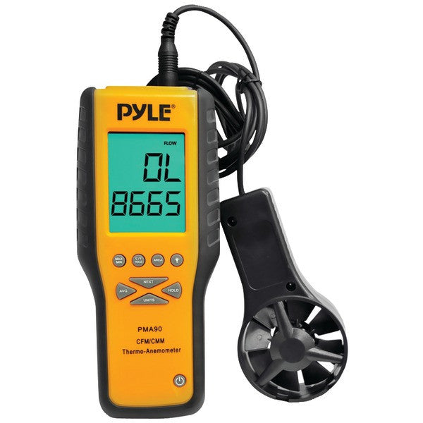 PYLE PRO PMA90 9-Volt Digital Anemometer-Thermometer with Air Flow Measuring