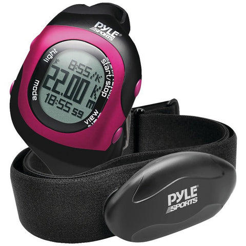 PYLE-SPORTS PSBTHR70PN Bluetooth(R) Fitness Heart Rate Monitoring Watch with Wireless Data Transmission & Sensor (Pink)