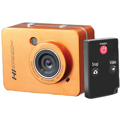 PYLE-SPORTS PSCHD60OR 12.0-Megapixel 1080p Action Camera with 2.4'' Touchscreen (Orange)