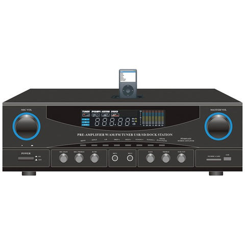 PYLE HOME PT4601AIU 500-Watt Stereo Receiver with iPod(R) Dock