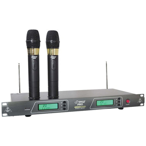 PYLE PDWM2550 19" Rack-Mount Rechargeable Handheld Microphone System