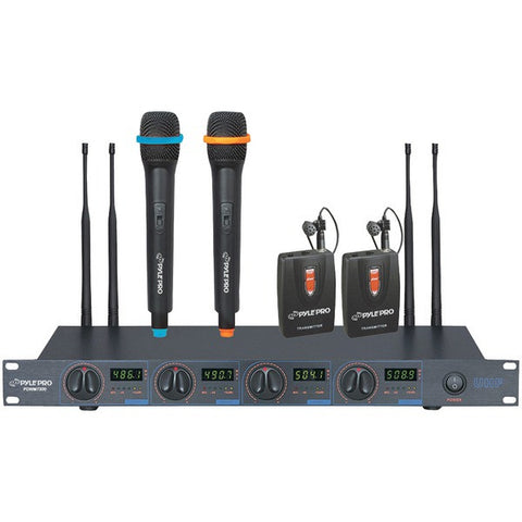 PYLE PDWM7300 4-Microphone Wireless UHF System