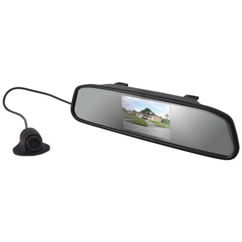 PYLE PRO PLCM4340 Rearview Mirror Monitor & Backup Camera with Distance-Scale Lines & Parking Assist