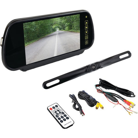 PYLE PRO PLCM7400BT Bluetooth(R) Backup Camera & Monitor System with 7" Mirror-Mount Display Screen