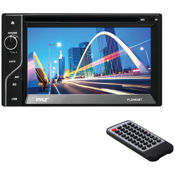 PYLE PRO PLDN63BT 6.5" Double-DIN In-Dash LCD Touchscreen DVD Receiver with Bluetooth(R) & USB-microSD(TM) Card Inputs