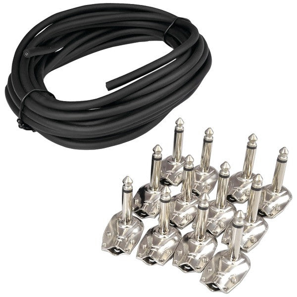 PYLE PSCBLKIT5 Pro Audio Pedal Board Patch Cables, 12 ct