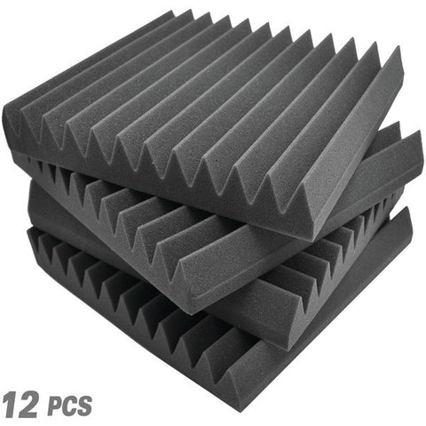 PYLE PRO PSI1612 12" x 12" Studio Soundproofing Recording-Foam Wall Tiles, 12-ct