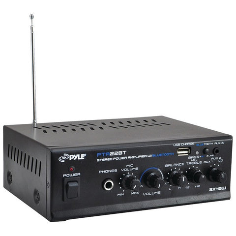 PYLE PRO PTA22BT 40-Watt x 2 Mini Blue Series Bluetooth(R) Stereo Power Amp