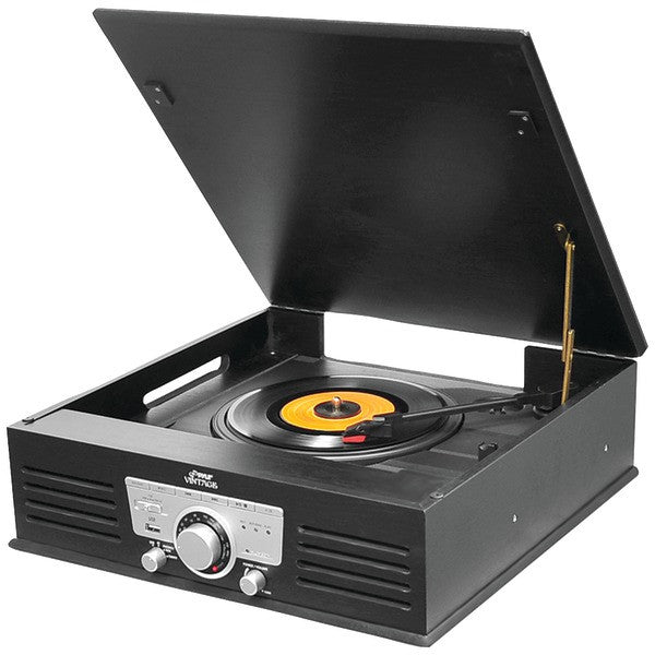 PYLE PRO PTT25UBT Classic-Style Bluetooth(R) Turntable with Vinyl to MP3 Recording & AM-FM Radio