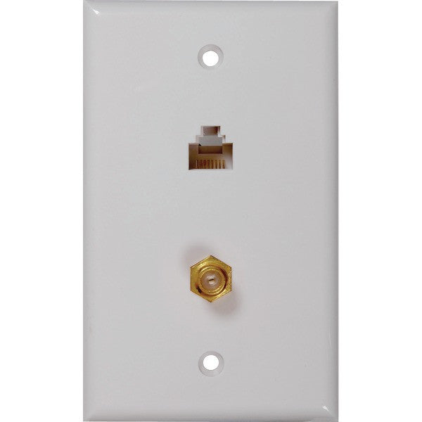 RCA TPH557R CAT-5E-6 F & Coaxial Connector Wall Plate