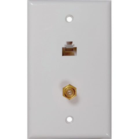 RCA TPH557R CAT-5E-6 F & Coaxial Connector Wall Plate