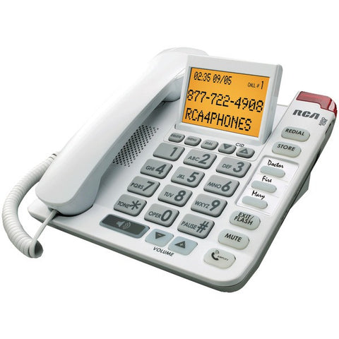 RCA 1124-1WTGA Legend Series Amplified Big-Button Corded Phone with Caller ID