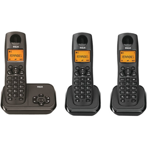 RCA 2162-3BKGA Element Series DECT 6.0 Cordless Phone with Caller ID & Digital Answering System (3-Handset System)
