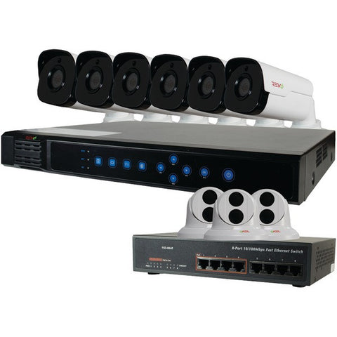 REVO RU161T3GB6G-3T Ultra(TM) 16-Channel 3TB IP NVR with 6 Bullet & 3 Turret Cameras