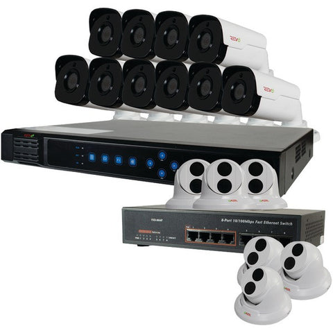 REVO RU161T6GB10G-4T Ultra(TM) 16-Channel 4TB IP NVR with 10 Bullet & 6 Turret Cameras