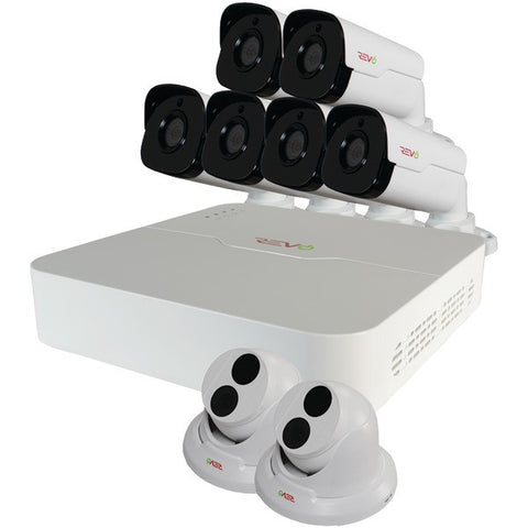 REVO RU81T2GB6G-2T Ultra(TM) 8-Channel 2TB IP NVR with 6 Bullet & 2 Turret Cameras