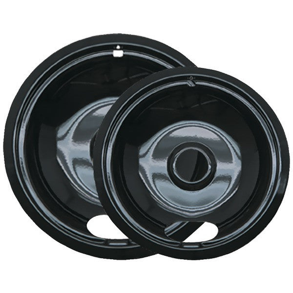 RANGE KLEEN P12782XCD5 Black Porcelain Drip Pans, 2 pk (Style A)