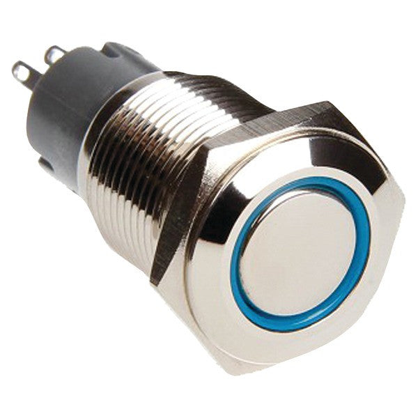 RACE SPORT RS-2P16MM-LEDB 16mm Chrome 2-Position On-off Switch (Blue)